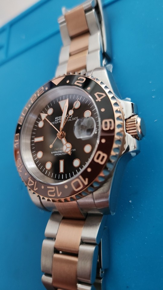 SEIKO MOD ROOT BEER GMT NH34 AUTOMATIC BRAND NEW MEN WATCH 40mm eBay