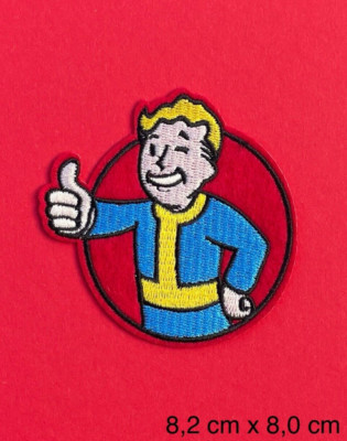 Bügelbild, Aufbügler, Aufnäher, Patch für Fallout Spiel Vault *Fans/rot