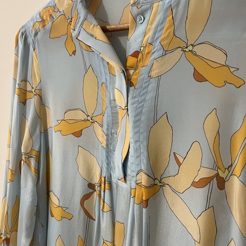 Reiss ""Phoenix"" hellblau langärmelige Riffdruckbluse US 4 (170 $) - Bild 5 von 10