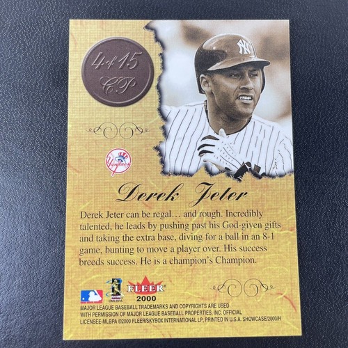 Vetrina Fleer 2000 Derek Jeter Consumate Prose #4 New York Yankees - Foto 2 di 2