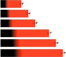 White Water Archery Black Fade to Fluorescent Neon Orange Arrow Wraps 15 Pc