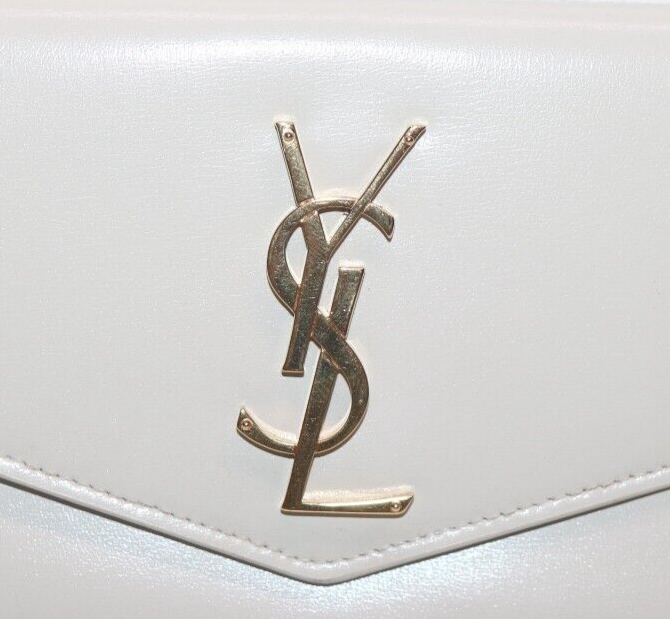 Saint Laurent White Box Calfskin Leather Uptown Large Flap