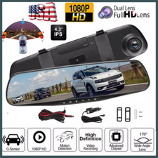 1080P HD Rearview Mirror Car DVR Dual Dash Cam Camera Front Rear Video Recorder