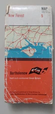 Bartholomew Half Inch Cloth Map 5 New Forest 1964 Folding Cloth Map