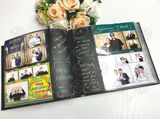 Photo Booth Slip-in Album with Keepsake Box - Black 4x6 Size Photos
