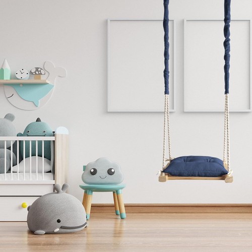 Holz Babyschaukel Indoor 3in1 – Kinderschaukel mit Kissen und Sicherheitsgurt - Bild 41 von 57