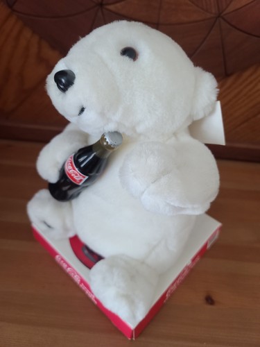 Colección de peluche Coca-Cola 1997 - Juguete de peluche oso polar con botella de Coca-Cola con etiqueta - Imagen 2 de 11