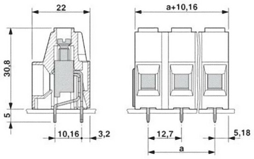 1 pezzo Morsetto Circuito Stampato Phoenix Contact MKDSP 10HV/ 2-12,7 1000V 76A - Imagen 3 de 4