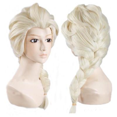 Precioso Frozen Princesa Elsa Reina De Las Nieves Adulto Peluca Rubia Trenza