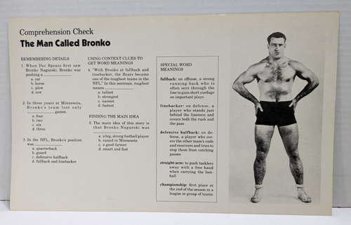 1977 NFL Leseset Bronko Nagurski Chicago Bears #7 schön 8 1/2 x 13 Karten - Bild 6 von 10