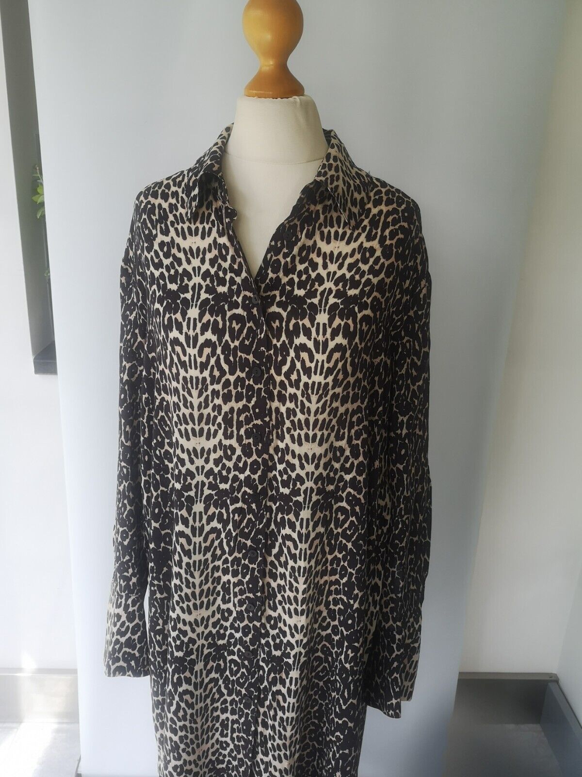 AllSaints Ladies Midi shirt Dress Size S Long Sle… - image 14