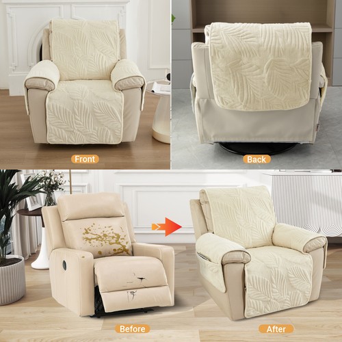 Quilted Recliner Chair Cover Non Slip Armchair Slipcover Protector for Kids Pets - Picture 38 of 63