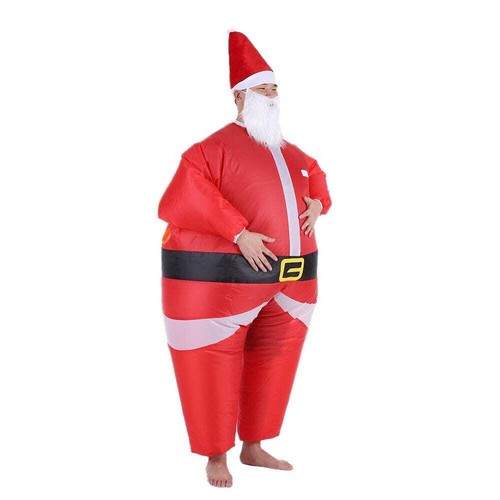 K354 Inflatable Santa Claus Costume Suit Funny Christmas Xmas Fancy Dress Outfit - Picture 5 of 8