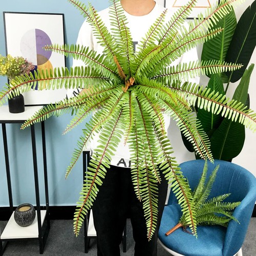 NEW 50/65cm Large Artificial Fern Tropical Palm Plants Fake Persian Wall Hanging - Picture 3 of 26