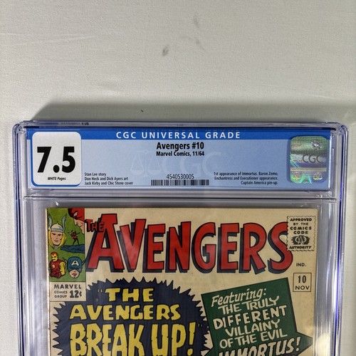 *THE AVENGERS #10 NOVEMBER 1964 MARVEL COMIC CGC UNIVERSAL GRADE 7,5. - Bild 3 von 4