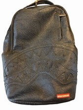 Sprayground Nightflight G800 Shark DLXV Leather Bag zipper Backpack Unisex Black