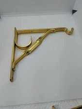 Gold Colored Hanging Bracket Aluminum Plant Hanger Curtain Rod Holder VINTAGE