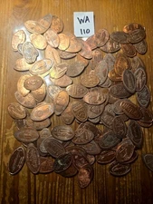 100+ Assorted Pressed Elongated Pennies From Washington See Description