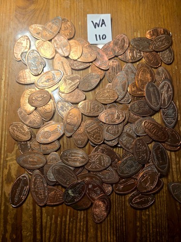 100+ verschiedene gepresste längliche Pennies aus Washington siehe Beschreibung - Bild 1 von 13