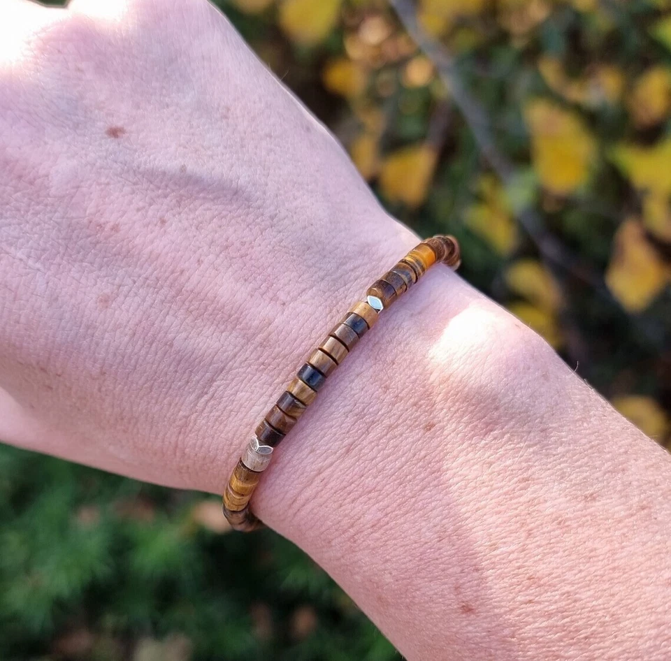 Натуральный тигровый глаз камень плетеный изящный браслет коричневый камень браслет для мужчин - Изображение 3 из 3