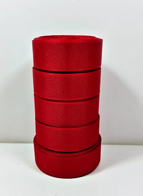 Red Grosgrain Ribbon 7/8 inch wide x 40+ yards Offray Brand - Image 2 of 3