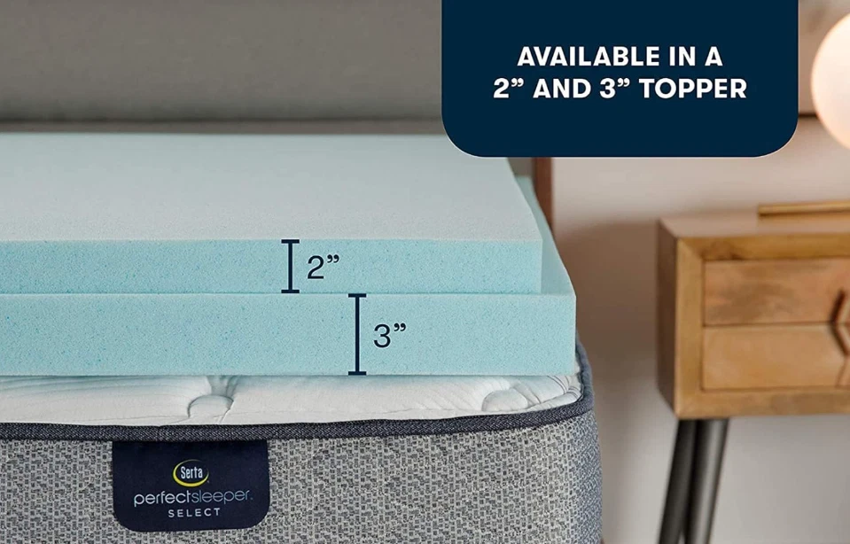 Colchón de espuma viscoelástica para aliviar la presión de enfriamiento Serta ThermaGel 3 pulgadas King Foto 4 de 4