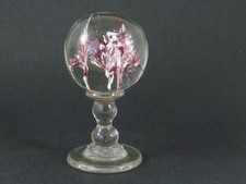 Pedestal Wig Stand Paperweight Mantel Ornament Hand Made Art Glass Antique