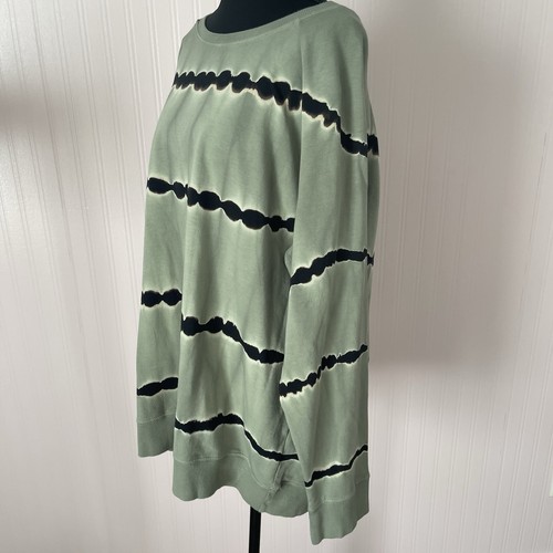 Torrid NEW long sleeve tie-dyed sweatshirt 2X Sage Green Pullover Stretch hippie - Picture 3 of 6