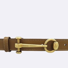Gucci 309898 Beige Horsebit Women's Leather Belt