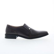 La Milano Hank A1052 Mens Brown Leather Loafers  Slip Ons Casual Shoes