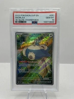 2023 Pokemon SVP EN Black Star Promo #051 Snorlax 151 Elite Trainer Box PSA 10