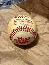 Vintage 1980 World Series Official Baseball Rawlings Bowie Kuhn HAITI Stamp Clea