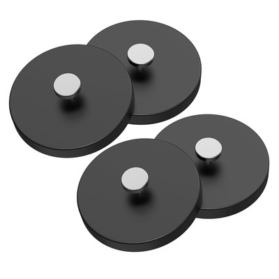 4 Pieces Strong Rubber Coated Mounting Magnets Anti-Scratch, 30 LBS of Adhesive