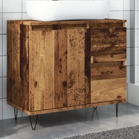 Waschbeckenunterschrank Altholz-Optik Holzwerkstoff 65X33X60 Cm