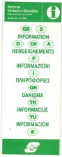 BVG Berlin Wielojęzyczna informacja o korzystaniu z otworu w Berlinie (Zachód) 1984