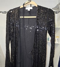 BLACK Sequined Wrap Dress MICHAEL KORS XS Extra Small NWOT