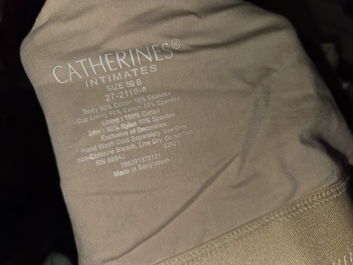 NWT 50B Catherine's Wirefree & Tagless Bra, Beige, Women's Plus Size - Picture 3 of 4
