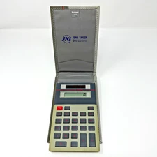 Vitronic Dual Power Calculator with Case Vintage Solar Battery Tested Works