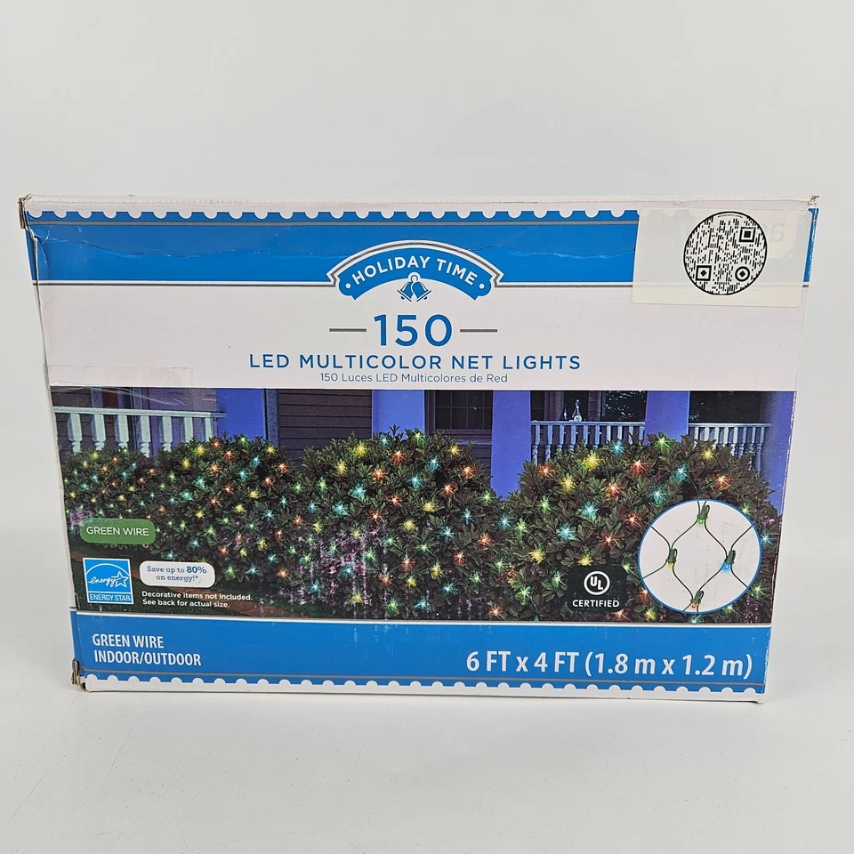 New 150-Count Multicolor LED Bush Net Christmas Lights Green Wire Holiday Time - Image 2 of 4