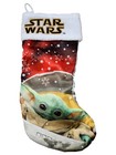 Star Wars Silk Screen Baby Yoda Mandalorian Plush Holiday Christmas Stocking