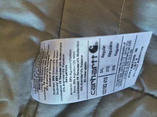 Carhartt FR Flame Resistant Coat Style 102182-410 Blue 2XL Regular NEW image 8