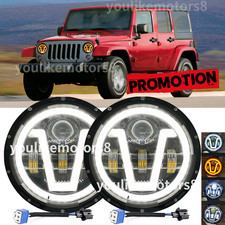 7" Inch Round LED Headlight DRL hi/lo sealed beam Fit Jeep Wrangler JK 2007-2017