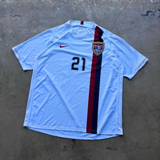 Nike USA Landon Donovan #21 Soccer Jersey White Red Blue Men’s XXL