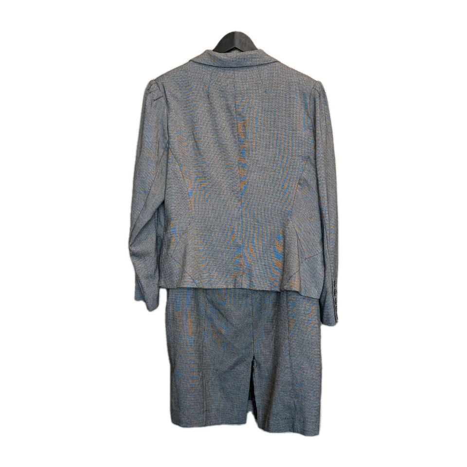 Ashley Stewart 2 PC Gray Jacket Skirt Suit Women 16W Career Church Office FLAW - Image 3 of 4