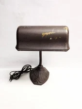 Antique Fairies Desk Lamp, Art Deco, Cast Iron and Brass 