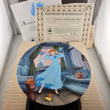 Disney Cinderella Knowles Plate A Dream Is a Wish Your Heart Makes COA 1989