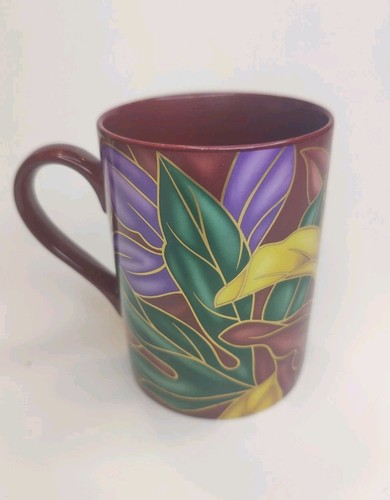 Fitz and Floyd Cloisonne Tropicana Coffee Mug Mint 9oz Japan - Picture 2 of 6