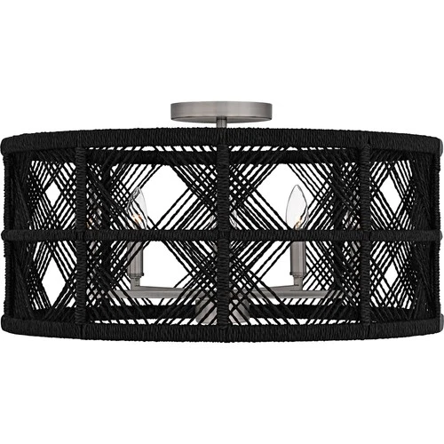 Quoizel AXF1722 Axford 5 Light 22"W Semi-Flush Drum Ceiling - Black - Picture 11 of 12