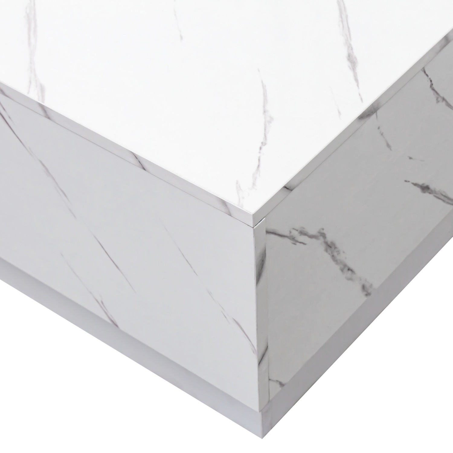 LED Coffee Table Center Cocktail Table w/ Sliding Tabletop & Hidden Storage