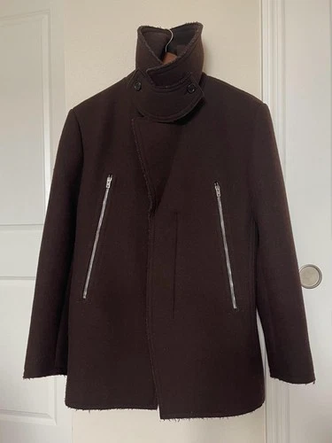 Acne Studios Zipper Wool Coat – Men’s Size 46 – Brown – B90 image 4